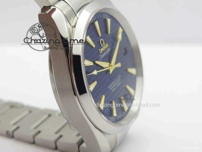 0505 Aqua Terra “James Bond” SS V6F 1:1 Best Edition Blue Textured Dial On SS Bracelet A GoodFit 8202